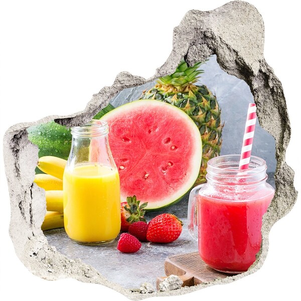 Nálepka 3D díra Ovocný koktejlový ráj