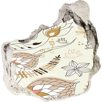 Nálepka 3D díra samolepící Jarní ptáci v zahradě