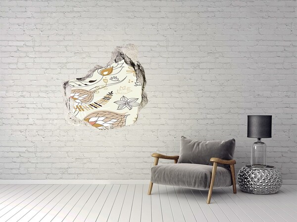 Nálepka 3D díra samolepící Jarní ptáci v zahradě