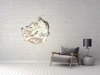 Nálepka 3D díra samolepící Jarní ptáci v zahradě