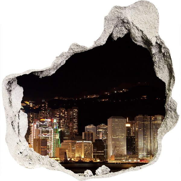 Fototapeta díra na zeď 3D Noční panorama města