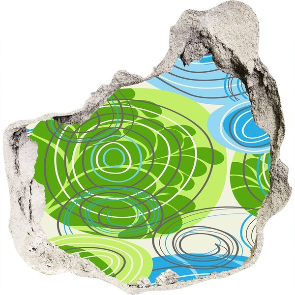 Díra 3D fototapeta nálepka Vzory v zelené a modré barvě