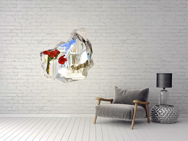 Fototapeta díra na zeď 3D Okouzlující uličky Řecka