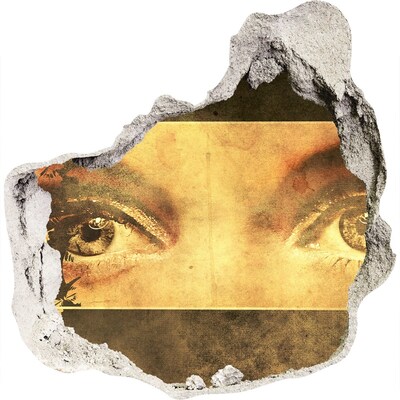 Fototapeta díra na zeď Oči zpoza zdi