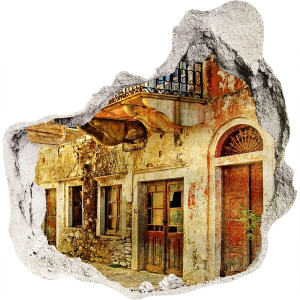 Fototapeta díra na zeď 3D Zřícený dům v malebném prostředí