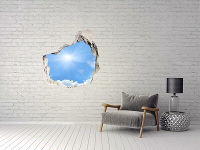 Samolepící díra na stěnu Obloha se slunečními paprsky