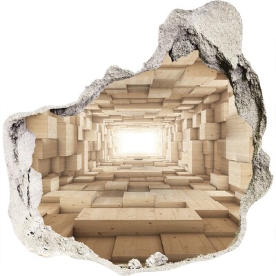 Díra 3D fototapeta nálepka Dřevěný tunel