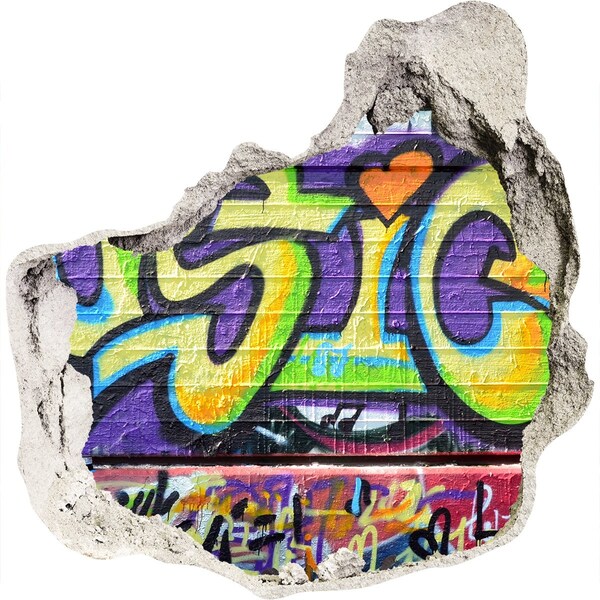 Foto fotografie díra na zeď Graffiti na poškozené zdi