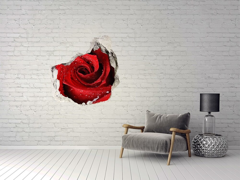 Samolepící nálepka na zeď Kapky na růži