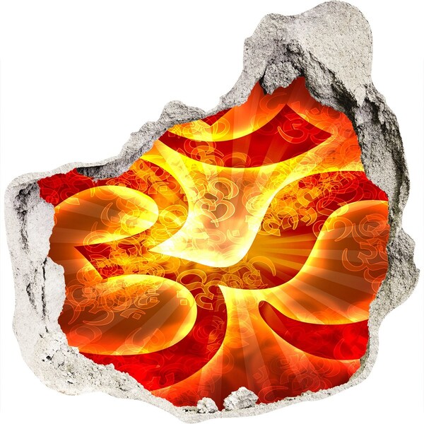 Samolepící díra na stěnu Oheň v srdci zdi