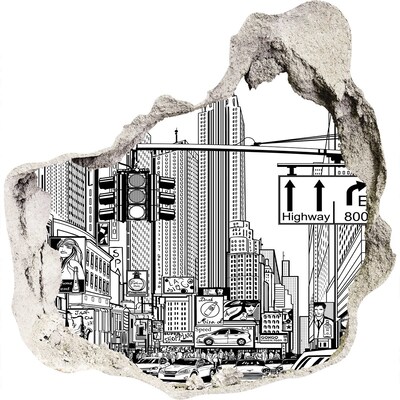 Fototapeta díra na zeď 3D Newyorské ulice