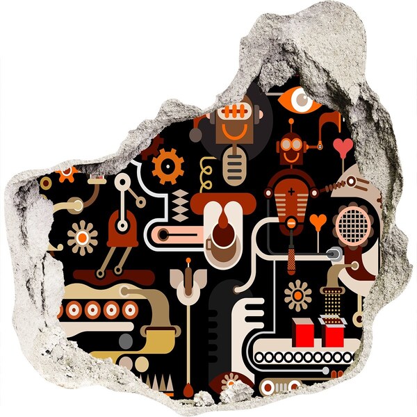 Díra 3D fototapeta nálepka Futuristický svět robotů