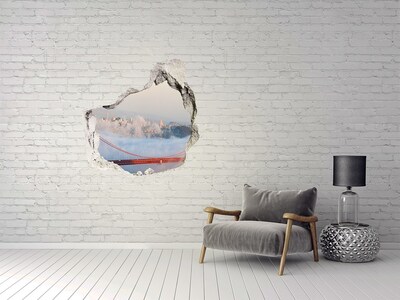 Fototapeta díra na zeď 3D Most Golden Gate v oblacích