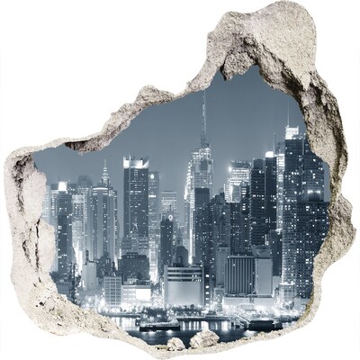 Fototapeta díra na zeď 3D Panorama New Yorku v noci
