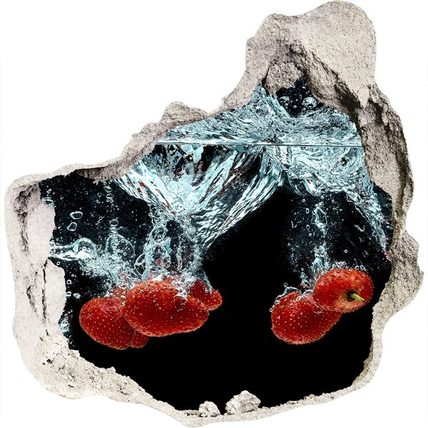 Nálepka 3D díra Výbuch ovoce ve vodě