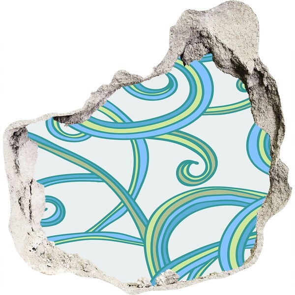 Fotoobraz díra na stěnu Barevné vlny na pozadí zdi