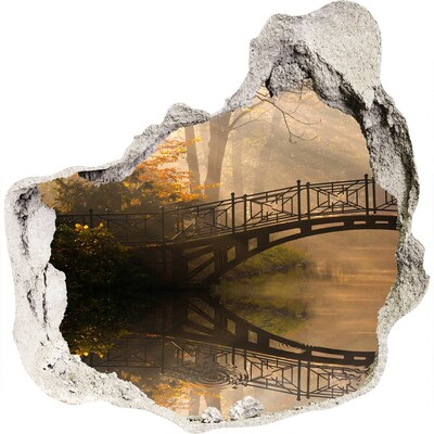 Díra 3D ve zdi nálepka Starý most podzim