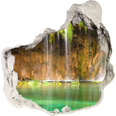 Díra 3D ve zdi nálepka Plitvická jezera