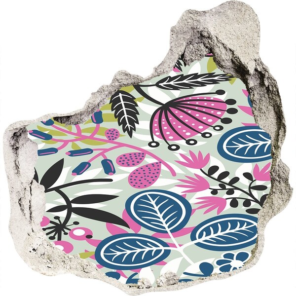 Nálepka 3D díra samolepící Tropická zahrada v díře