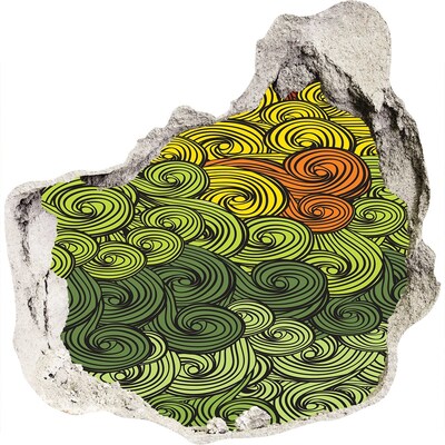 Díra 3D fototapeta nástěnná Barevné víry na zdi