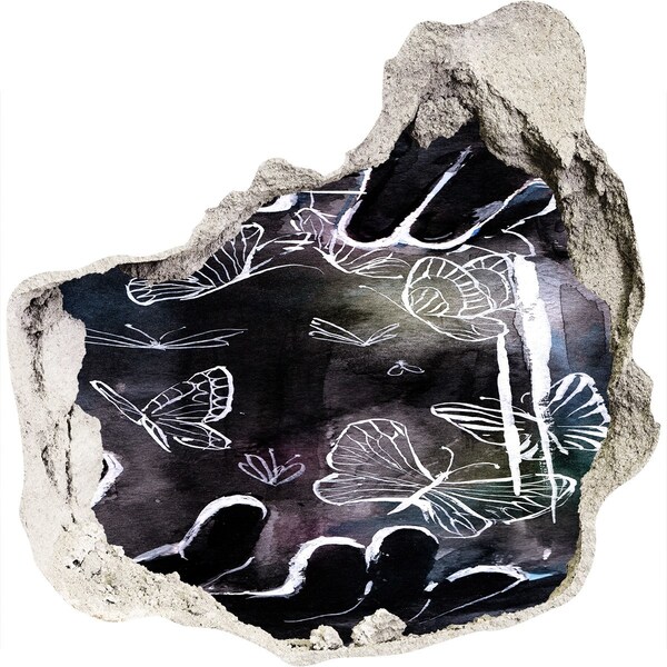 Díra 3D fototapeta nástěnná Motýli v magickém prostoru