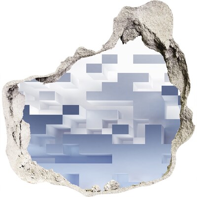 Díra 3D fototapeta nálepka Abstraktní prostor v modrých odstínech