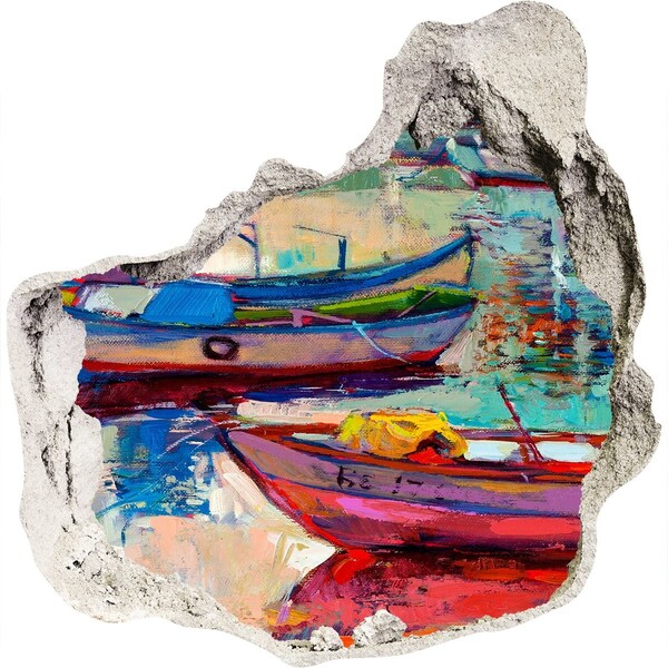 Foto fotografie díra na zeď Malebné lodě na vodě