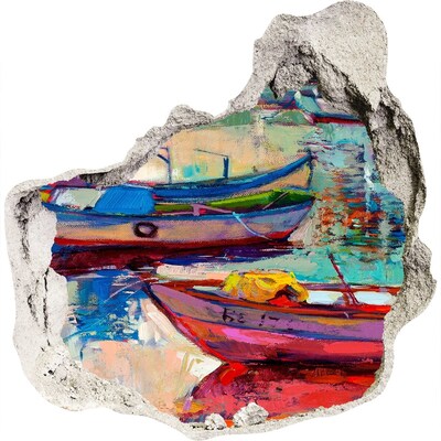 Foto fotografie díra na zeď Malebné lodě na vodě