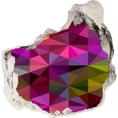 Díra 3D fototapeta nálepka Barevné vitráže v díře ve zdi