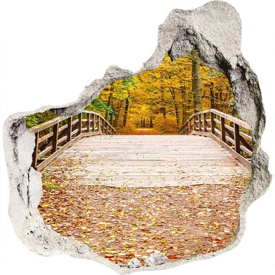 Nálepka fototapeta 3D Most v lese podzim