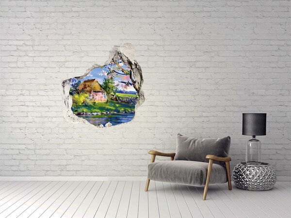 Díra 3D fototapeta nálepka Jarní krajina