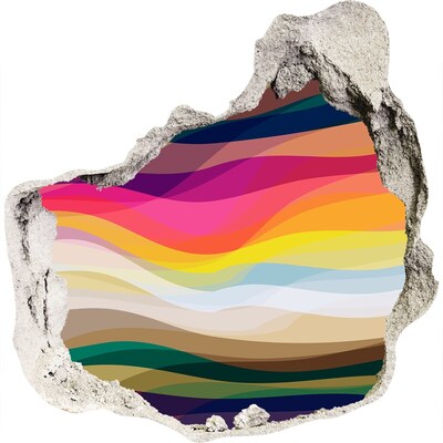 Díra 3D fototapeta na stěnu Barevné vlny na betonovém pozadí