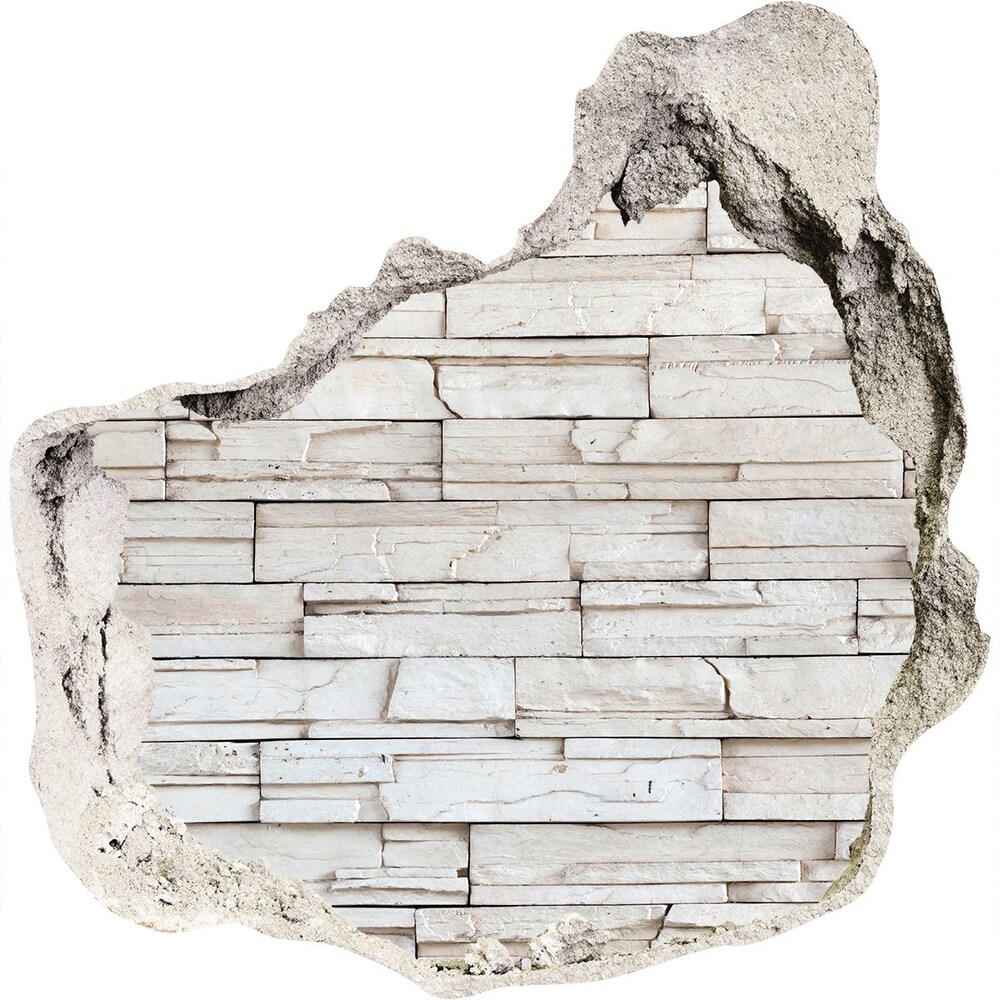 Díra 3D fototapeta na stěnu Bílá stěna kámen
