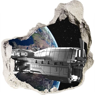 Foto fotografie díra na zeď Kosmická loď na obloze