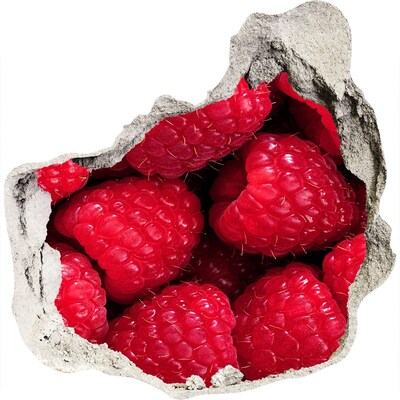 Nálepka 3D díra na zeď Maliny v betonu