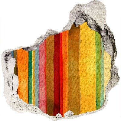 Díra 3D fototapeta nálepka Barevné pruhy v poškozené zdi