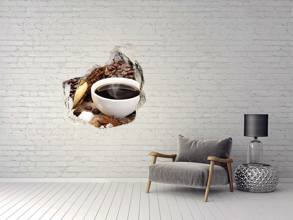 Nálepka 3D díra Šálek kávy