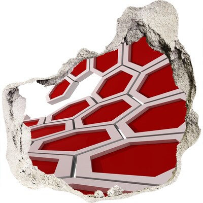 Díra 3D fototapeta nálepka Červené bludiště v betonu