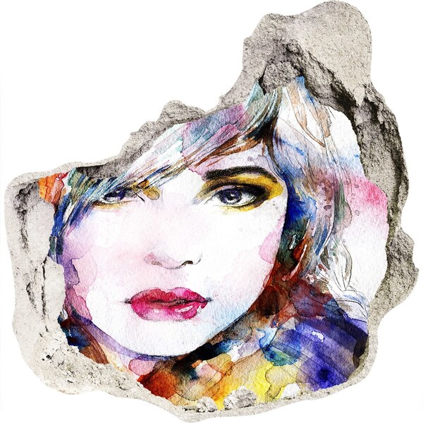 Díra 3D fototapeta na stěnu Portrét v rozbité zdi