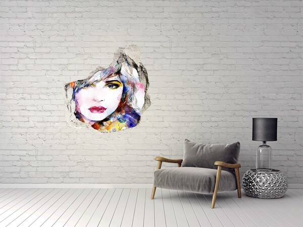 Díra 3D fototapeta na stěnu Portrét v rozbité zdi