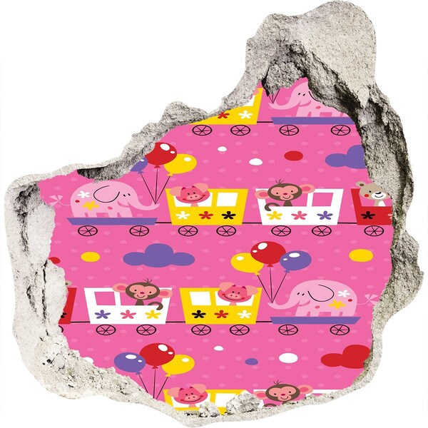 Samolepící nálepka Barevný vlak s balónky