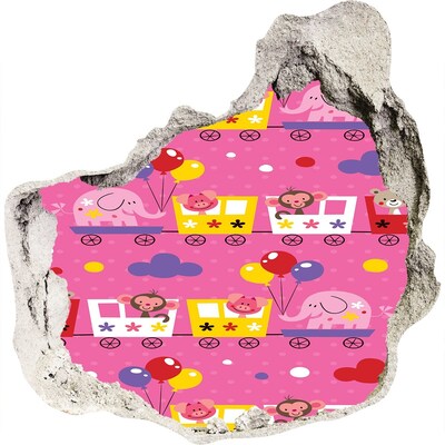 Samolepící nálepka Barevný vlak s balónky