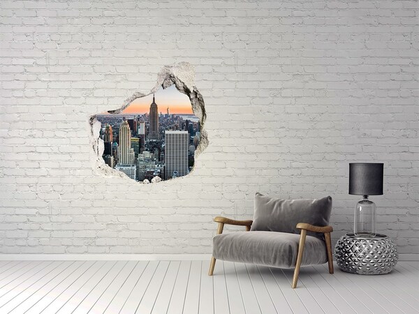Fototapeta díra na zeď 3D New York při západu slunce