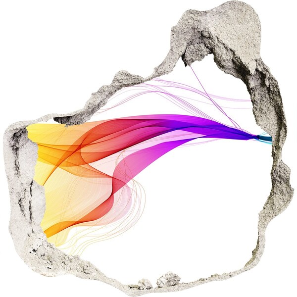 Díra 3D fototapeta Barevný výbuch energie