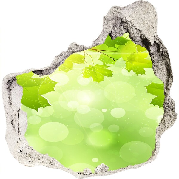 Samolepící díra na stěnu Zelená oáza mezi listím