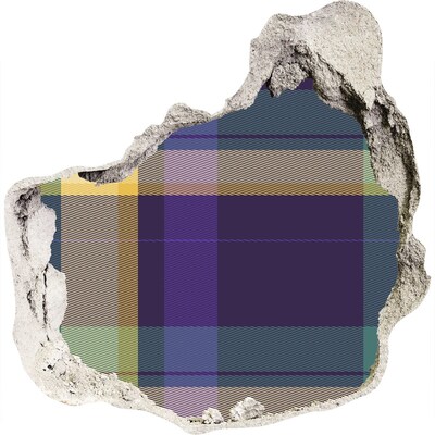 Díra 3D fototapeta nálepka Kostkovaný vzor na zdi