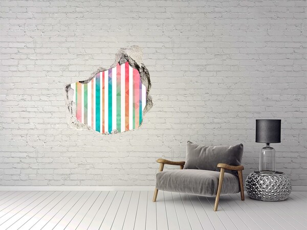 Díra 3D fototapeta nálepka Duhé pásky