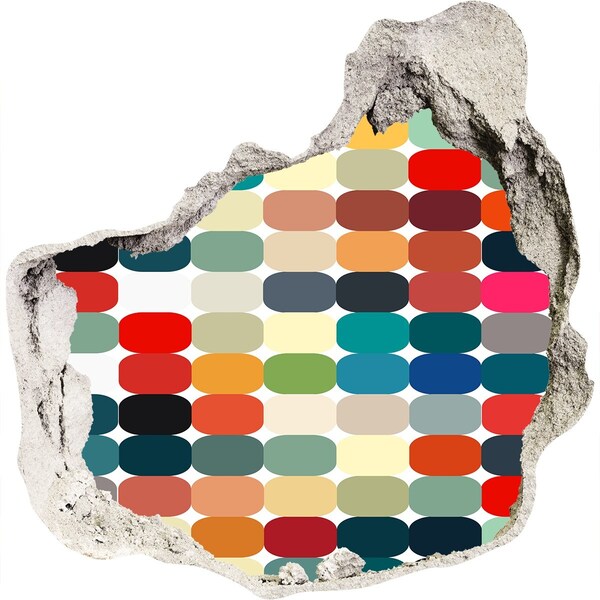 Díra 3D fototapeta nálepka Barevná mozaika skrz díru ve zdi