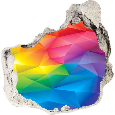 Díra 3D fototapeta nálepka Barevná duha ve zdi