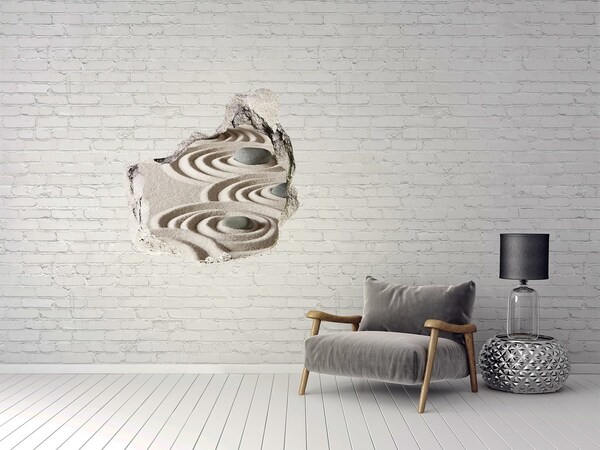 Díra 3D fototapeta Kameny zen písek